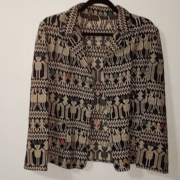 La Regional Hand woven embroided Aztec Blazer - Picture 3 of 10